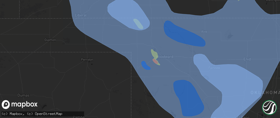 Hail map in Gage, OK on June 21, 2026