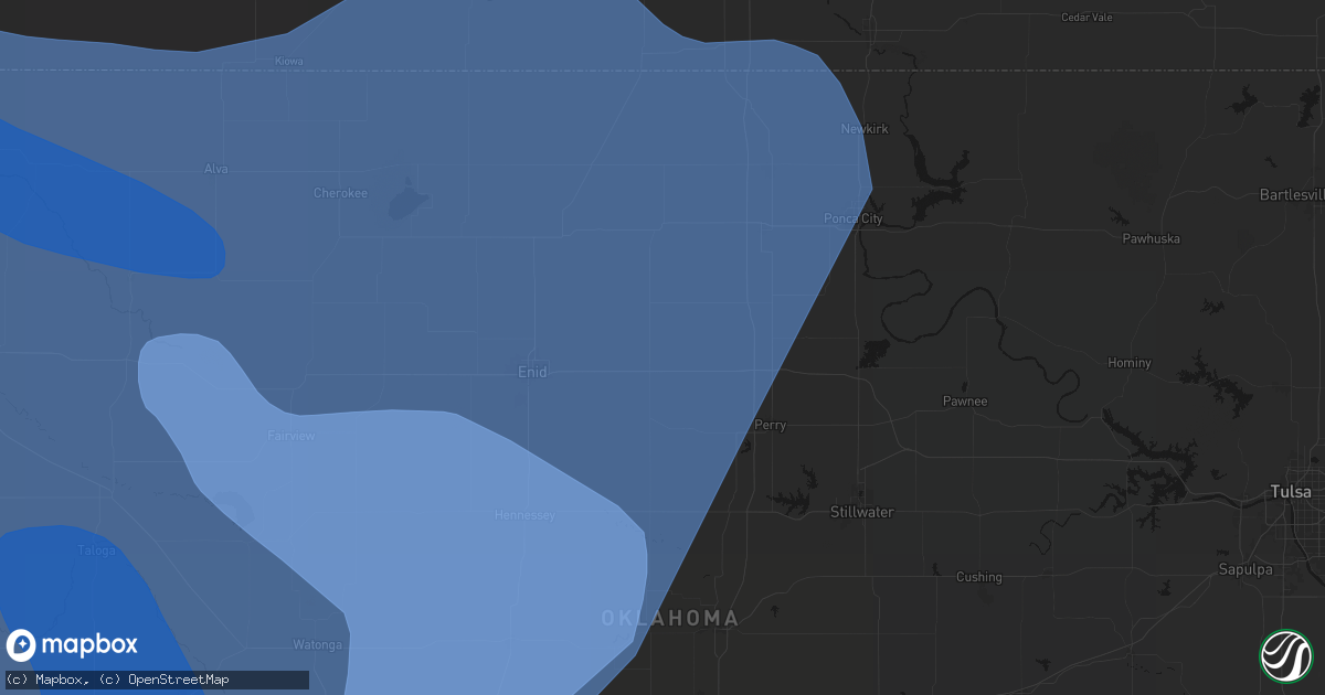 Hail map in Garber, OK on June 21, 2026
