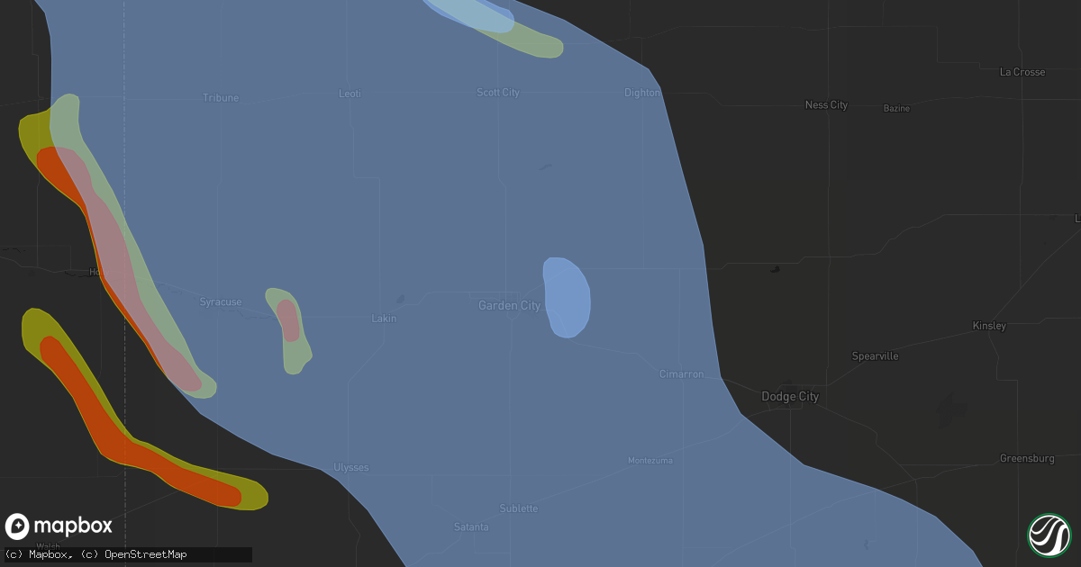 Hail map in Garden City, KS on June 21, 2026