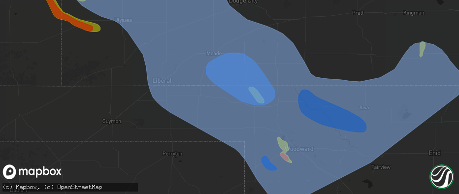 Hail map in Gate, OK on June 21, 2026