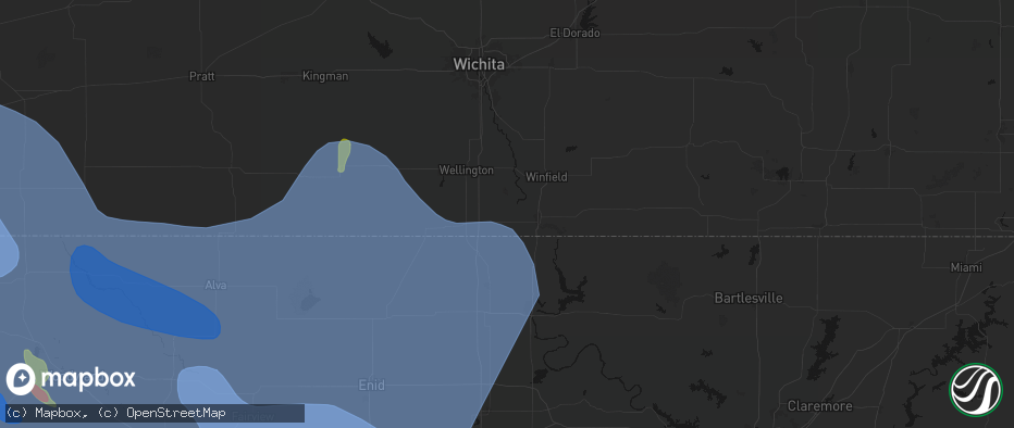 Hail map in Geuda Springs, KS on June 21, 2026