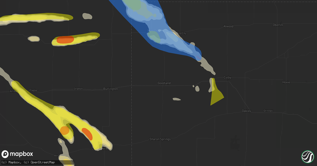 Hail map in Goodland, KS on June 21, 2026