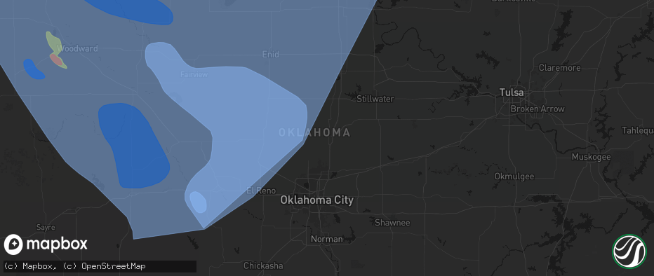 Hail map in Guthrie, OK on June 21, 2026