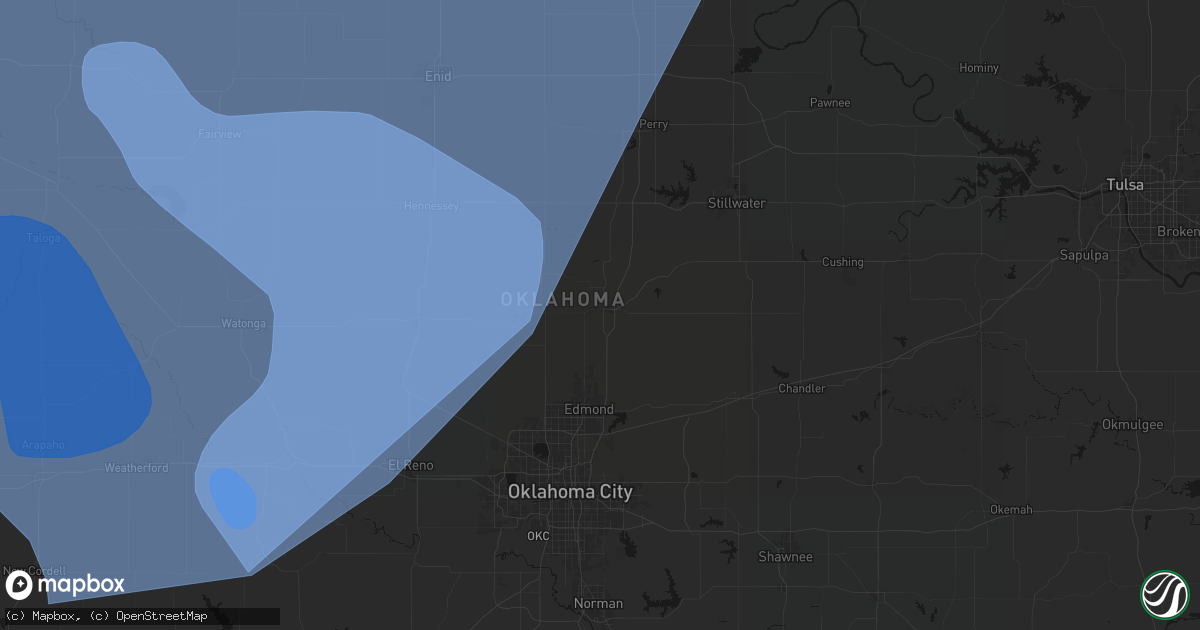Hail map in Guthrie, OK on June 21, 2026