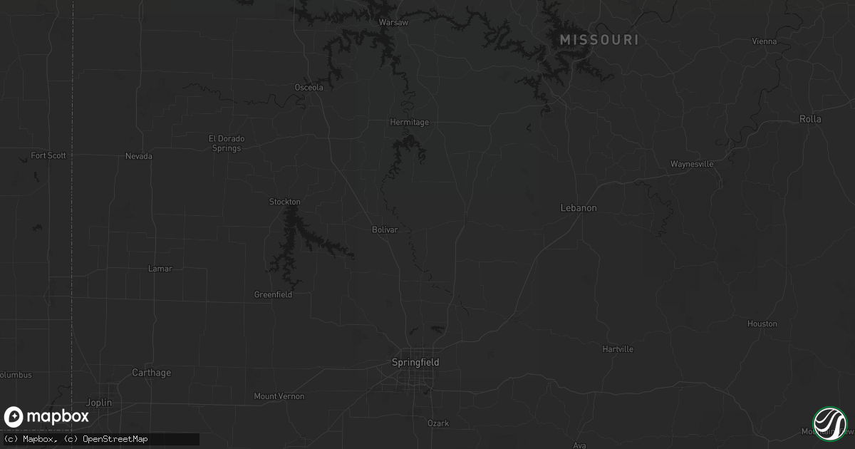 Hail map in Half Way, MO on June 21, 2026