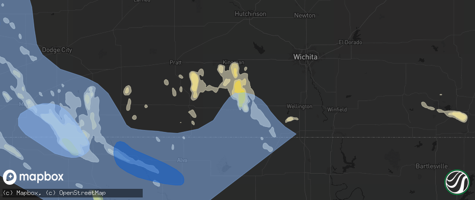 Hail map in Harper, KS on June 21, 2026