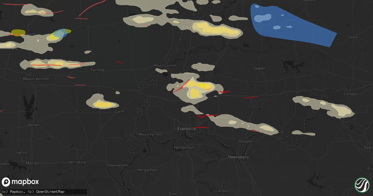 Hail map in Haubstadt, IN on June 21, 2026