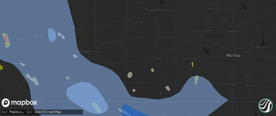 Hail map in Haviland, KS on June 21, 2026