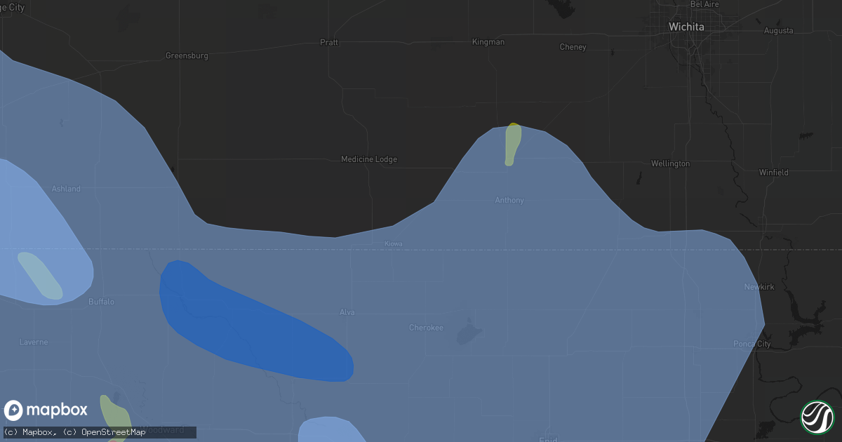 Hail map in Hazelton, KS on June 21, 2026