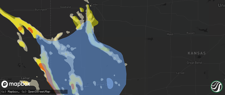 Hail map in Healy, KS on June 21, 2026