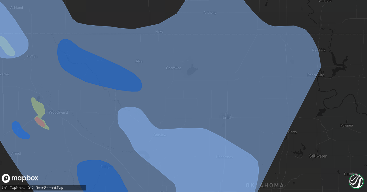 Hail map in Helena, OK on June 21, 2026