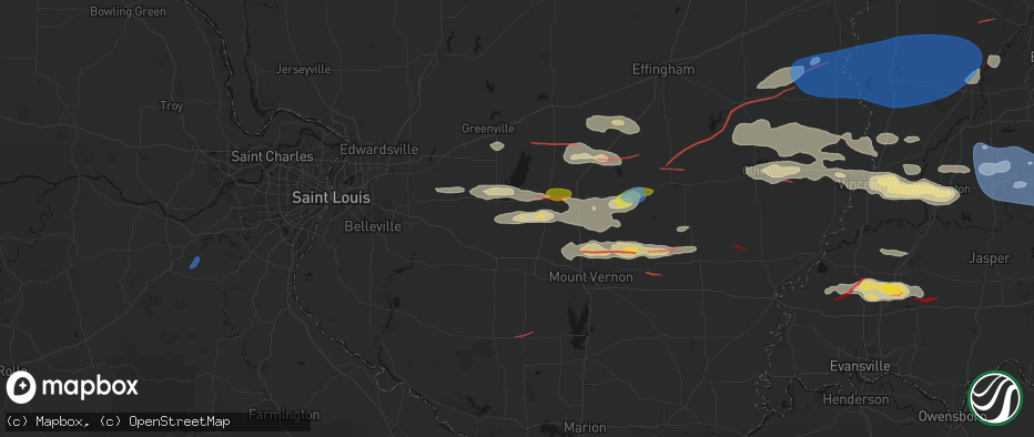 Hail map in Hoffman, IL on June 21, 2026