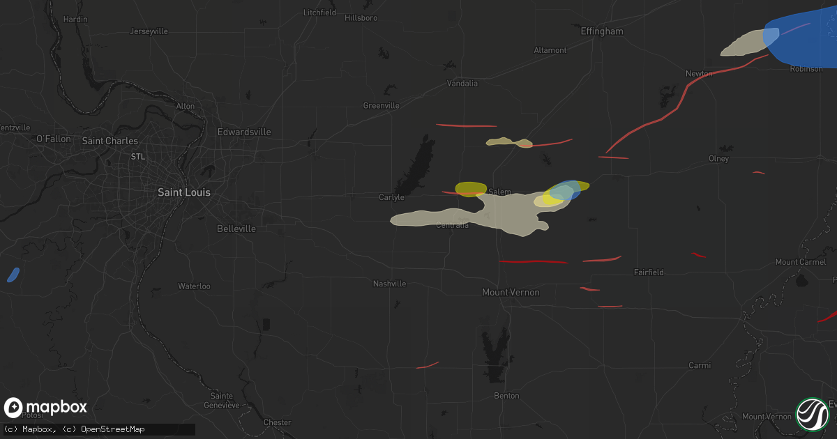 Hail map in Hoffman, IL on June 21, 2026