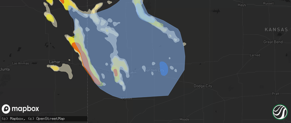 Hail map in Holcomb, KS on June 21, 2026