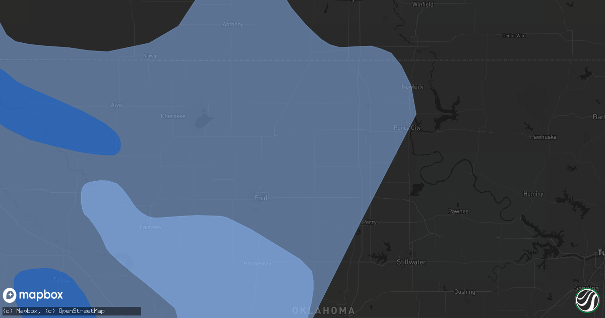 Hail map in Hunter, OK on June 21, 2026