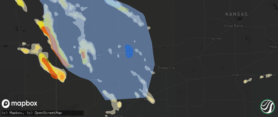 Hail map in Ingalls, KS on June 21, 2026
