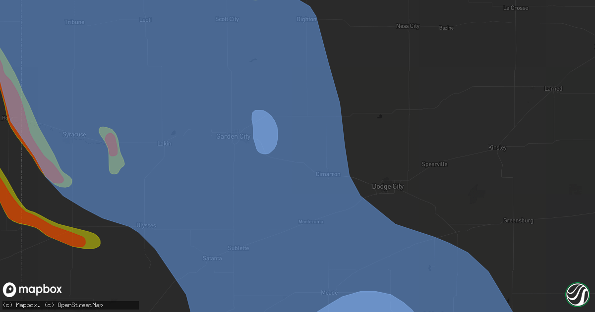 Hail map in Ingalls, KS on June 21, 2026
