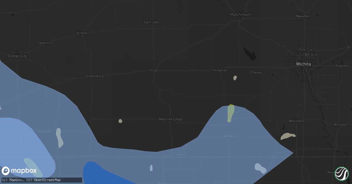 Hail map in Isabel, KS on June 21, 2026