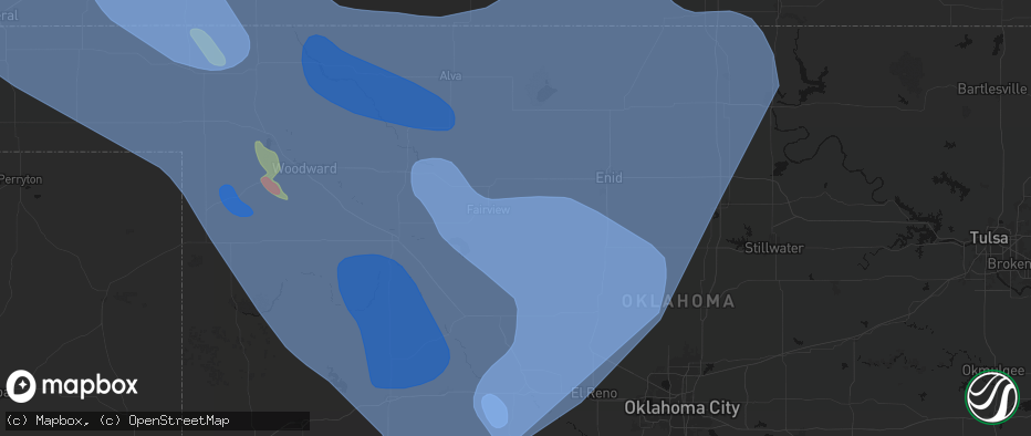 Hail map in Isabella, OK on June 21, 2026
