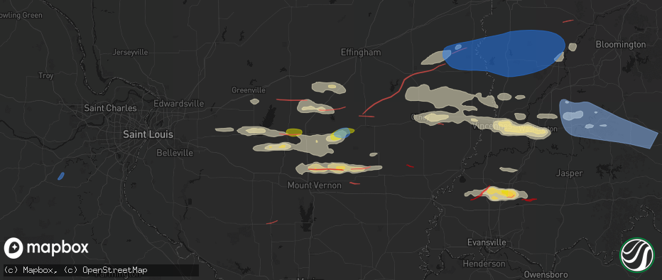 Hail map in Iuka, IL on June 21, 2026
