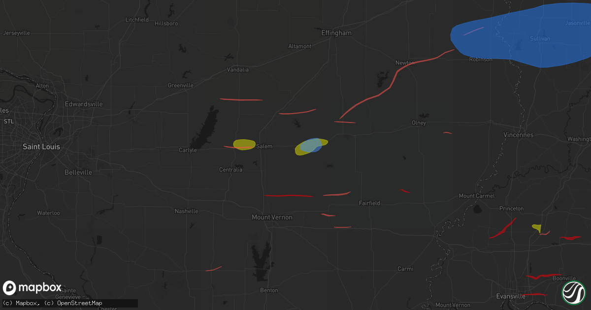 Hail map in Iuka, IL on June 21, 2026
