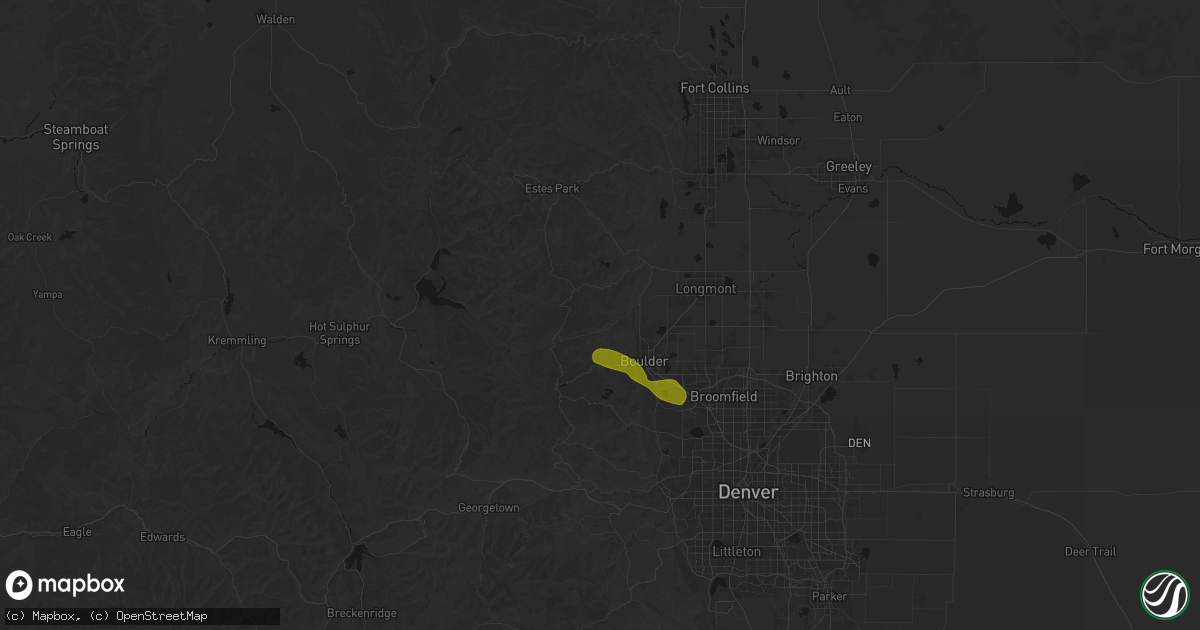 Hail map in Jamestown, CO on June 21, 2026