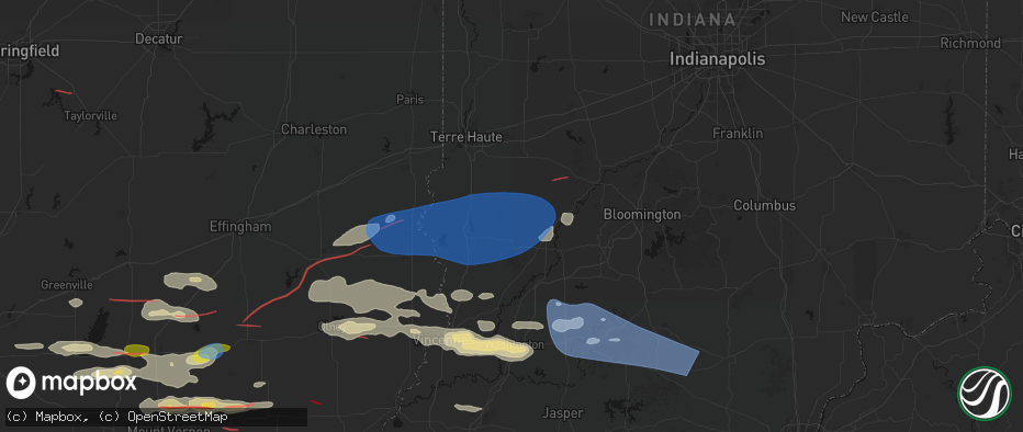 Hail map in Jasonville, IN on June 21, 2026