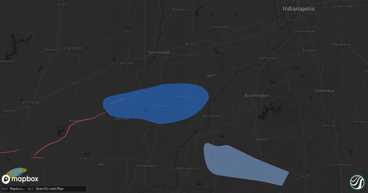 Hail map in Jasonville, IN on June 21, 2026