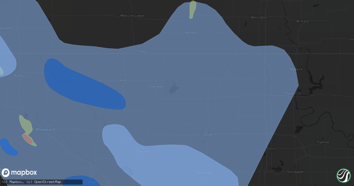 Hail map in Jet, OK on June 21, 2026