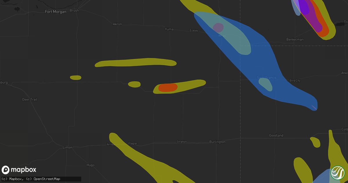 Hail map in Joes, CO on June 21, 2026