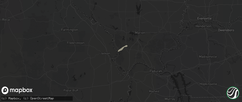 Hail map in Jonesboro, IL on June 21, 2026