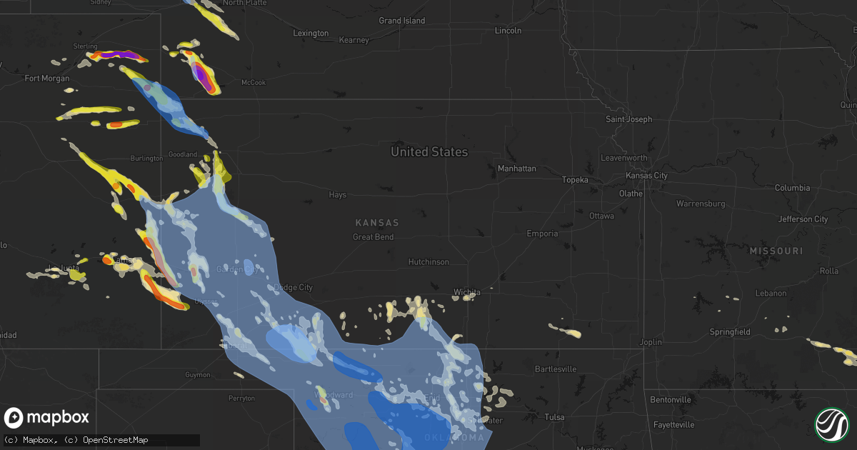 Hail map in Kansas on June 21, 2026