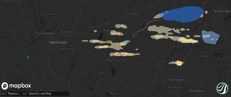 Hail map in Kell, IL on June 21, 2026