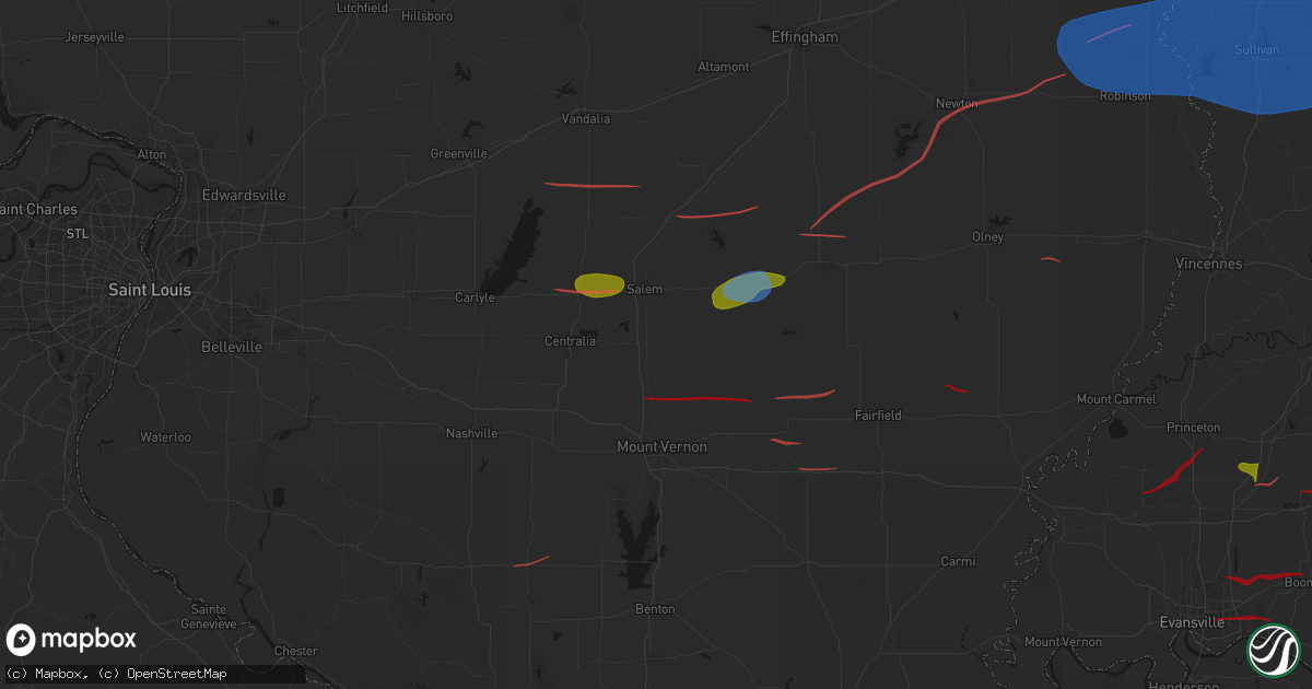Hail map in Kell, IL on June 21, 2026