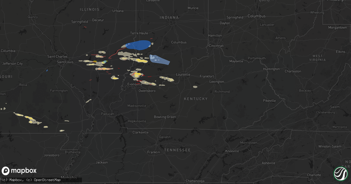 Hail map in Kentucky on June 21, 2026