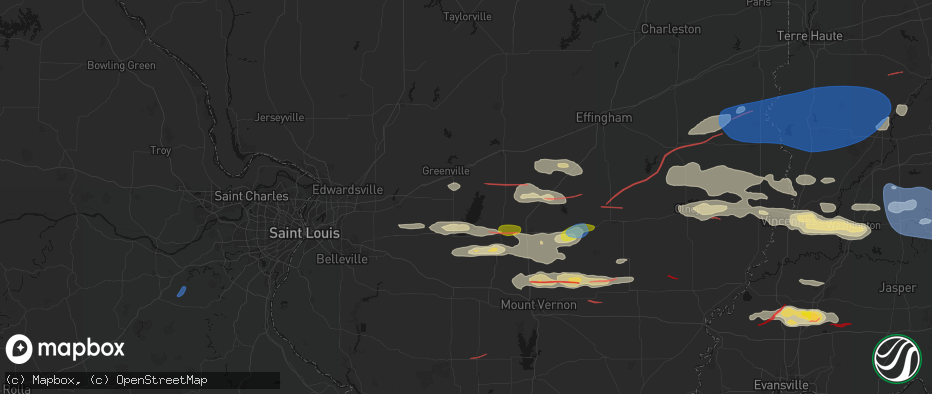 Hail map in Keyesport, IL on June 21, 2026