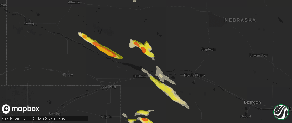 Hail map in Keystone, NE on June 21, 2026