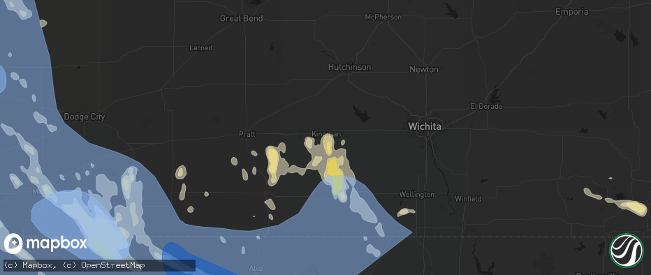 Hail map in Kingman, KS on June 21, 2026