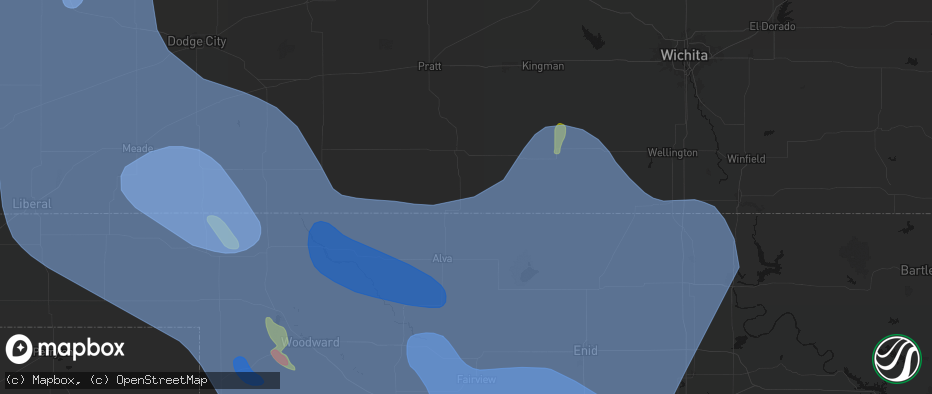Hail map in Kiowa, KS on June 21, 2026