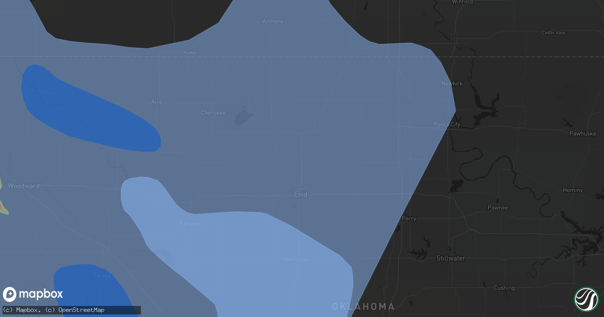 Hail map in Kremlin, OK on June 21, 2026