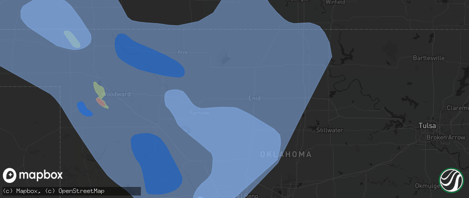 Hail map in Lahoma, OK on June 21, 2026