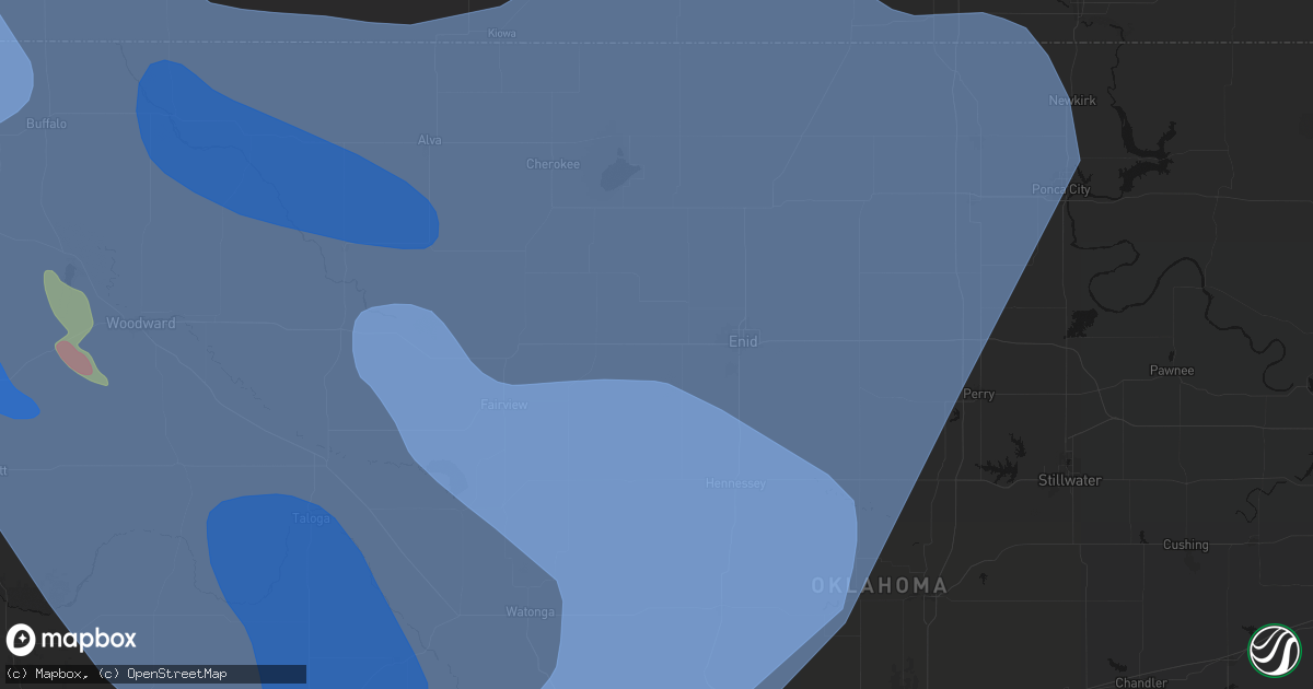 Hail map in Lahoma, OK on June 21, 2026