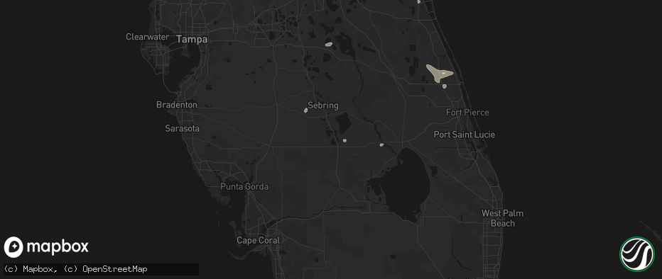 Hail map in Lake Placid, FL on June 21, 2026