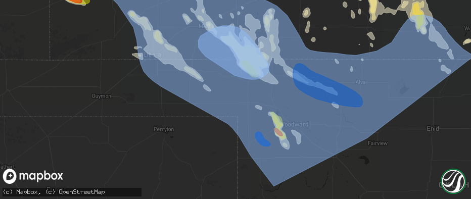 Hail map in Laverne, OK on June 21, 2026