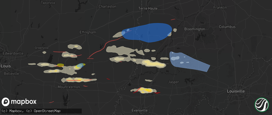 Hail map in Lawrenceville, IL on June 21, 2026
