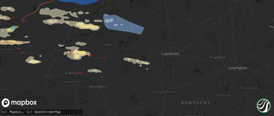Hail map in Leavenworth, IN on June 21, 2026
