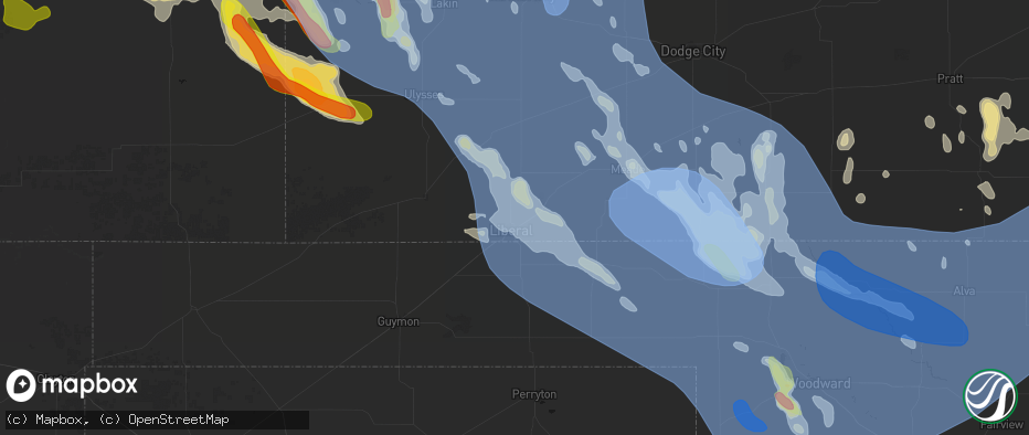 Hail map in Liberal, KS on June 21, 2026