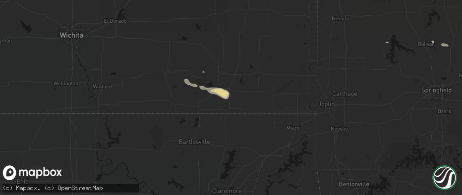 Hail map in Liberty, KS on June 21, 2026