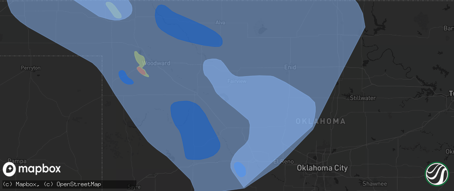 Hail map in Longdale, OK on June 21, 2026