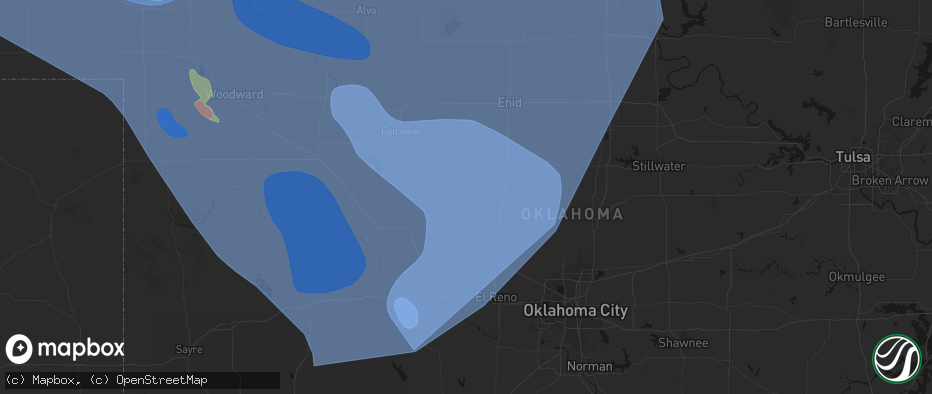Hail map in Loyal, OK on June 21, 2026